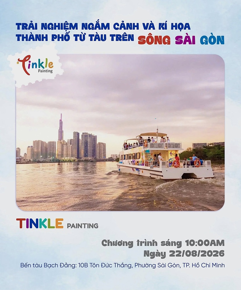 Tinkle Painitng: Ngắm cảnh & Ký họa Thành phố từ Tàu trên sông Sài Gòn
